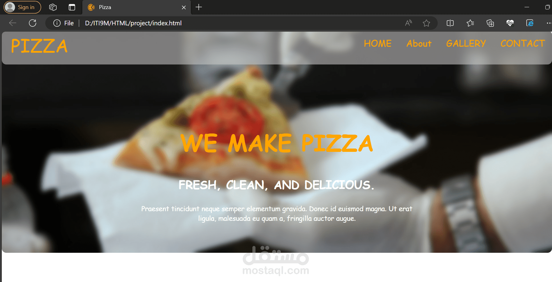 طعم البيتزا