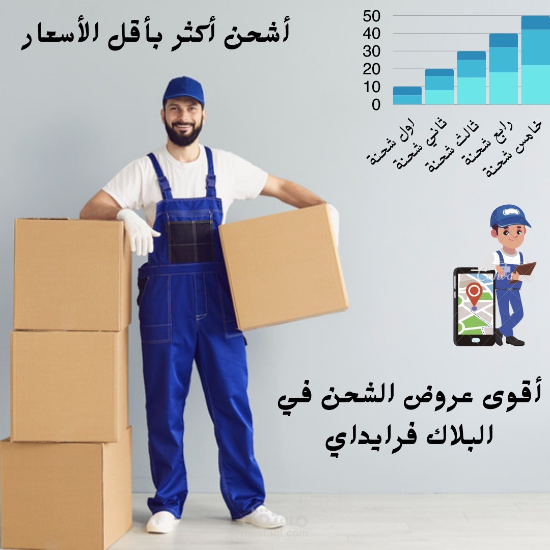 تصميم لشركة شحن وفقا لطلب عميل