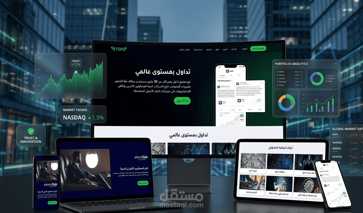 landing Page for etoro site