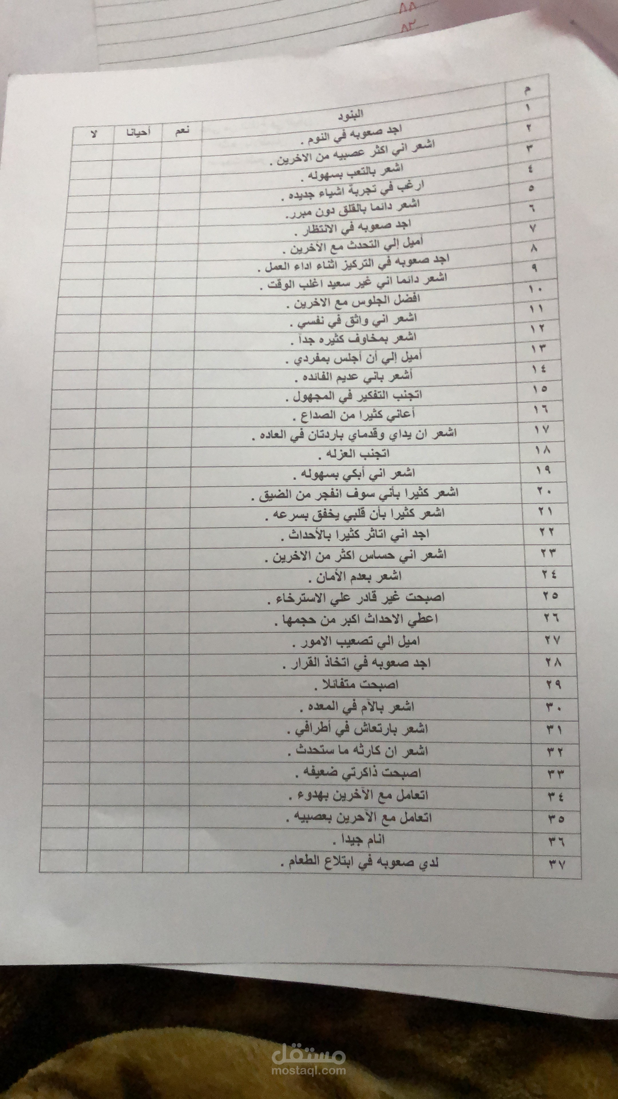 مقياس نفسي