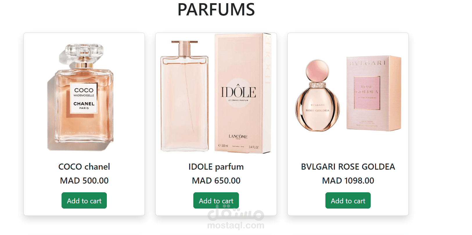 Parfum is a website I developed to explore a variety of my products and showcase beautiful scents