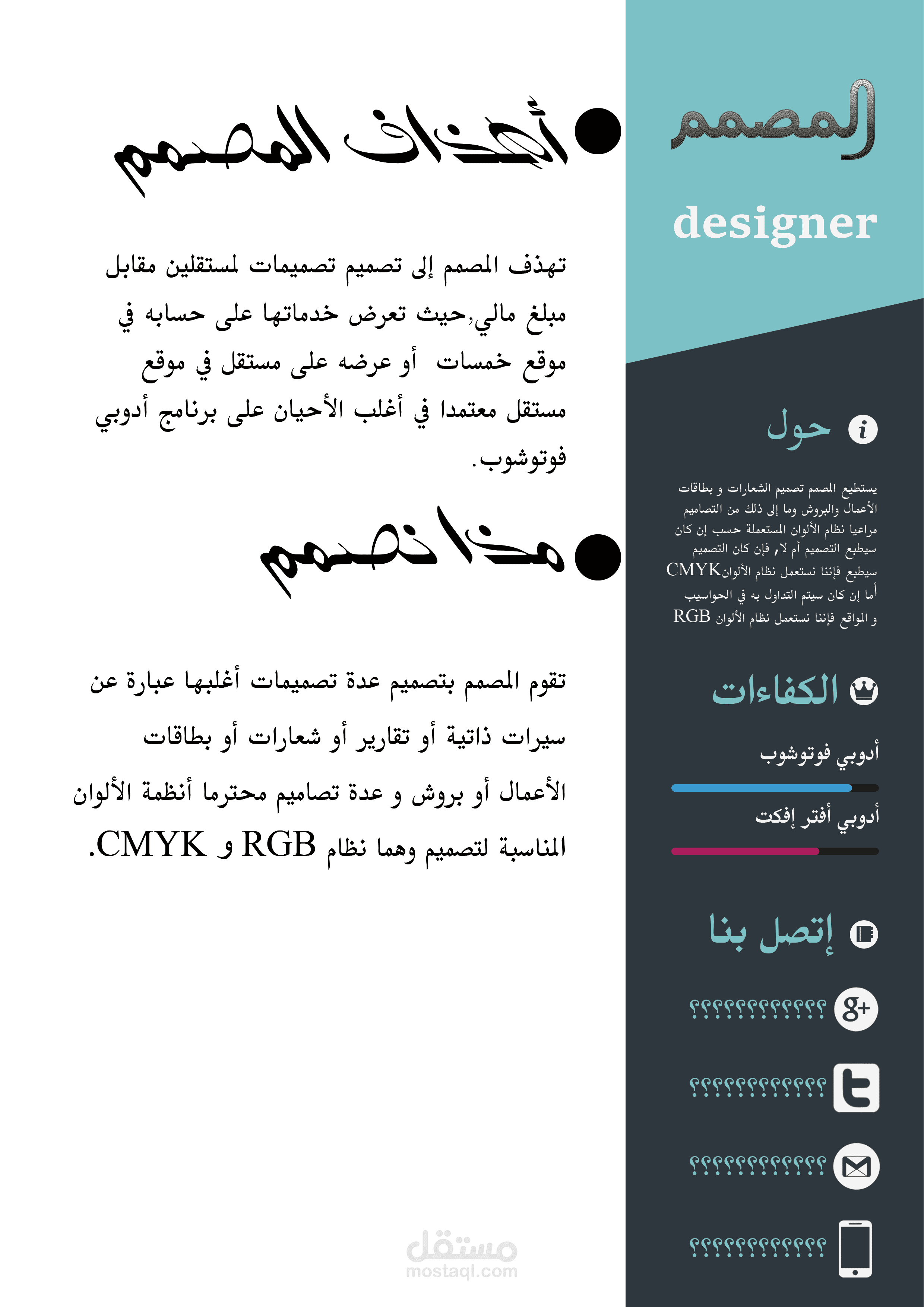 تصميم تقرير عن المصمم