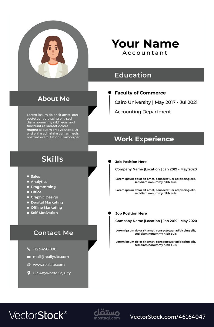 تصميم سيرة ذاتية CV باللغة العربيه أو الإنجليزية