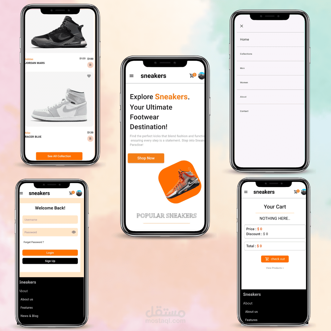 Shop app buying only Sneakers