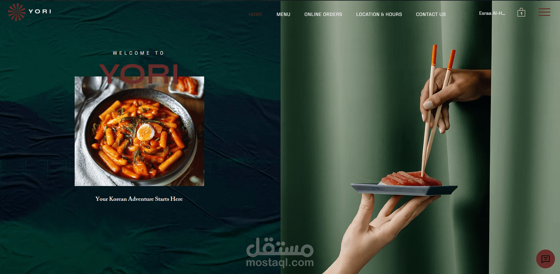 YORI – Online Korean Restaurant Website Design