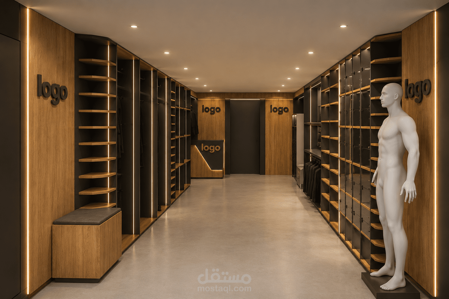 تصميم داخلي لمحل ملابس مودرن فاخر | 3D Interior Visualization