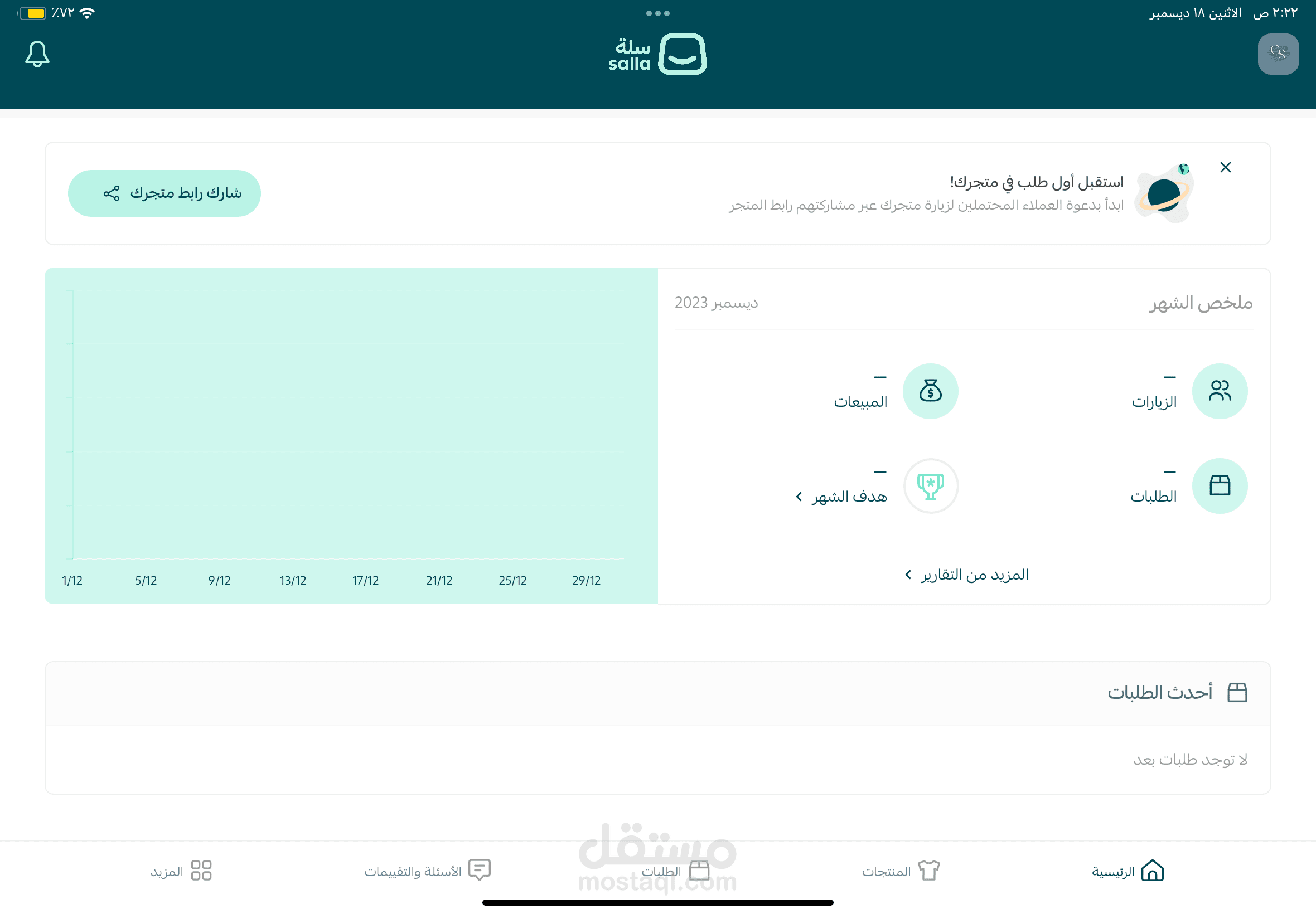 موقع الاكتروني على موقع سلة