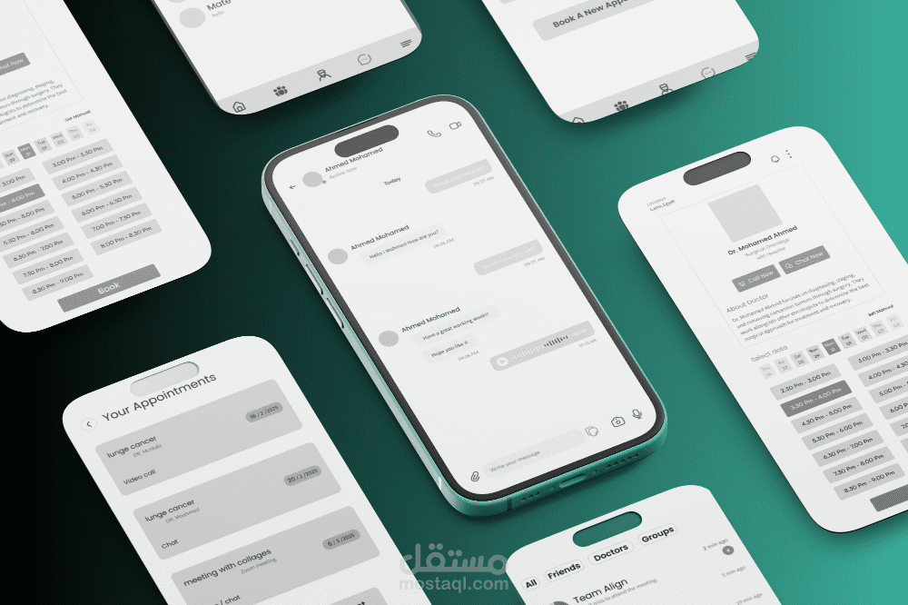 تصميم Mid fidelity wireframing لواجهة تطبيق