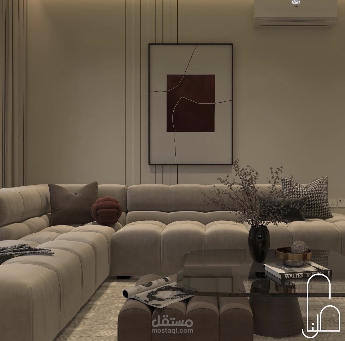 تصميم صالة معيشة مغلقة