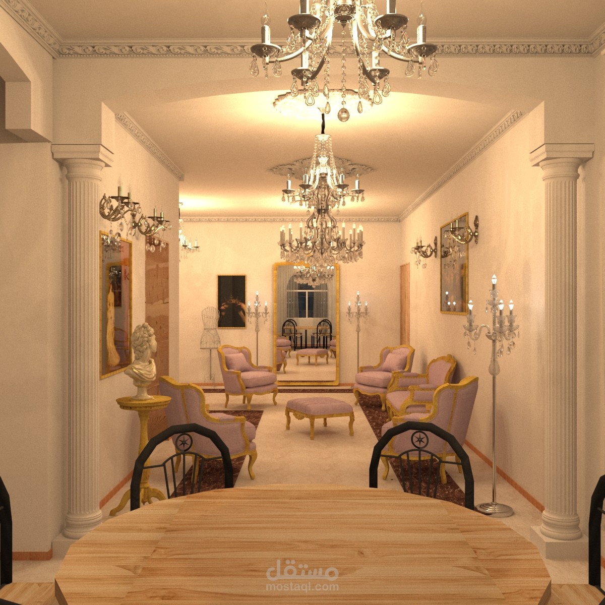 تصميم بنمط الكلاسيكي الفرنسي تم تنفيذه