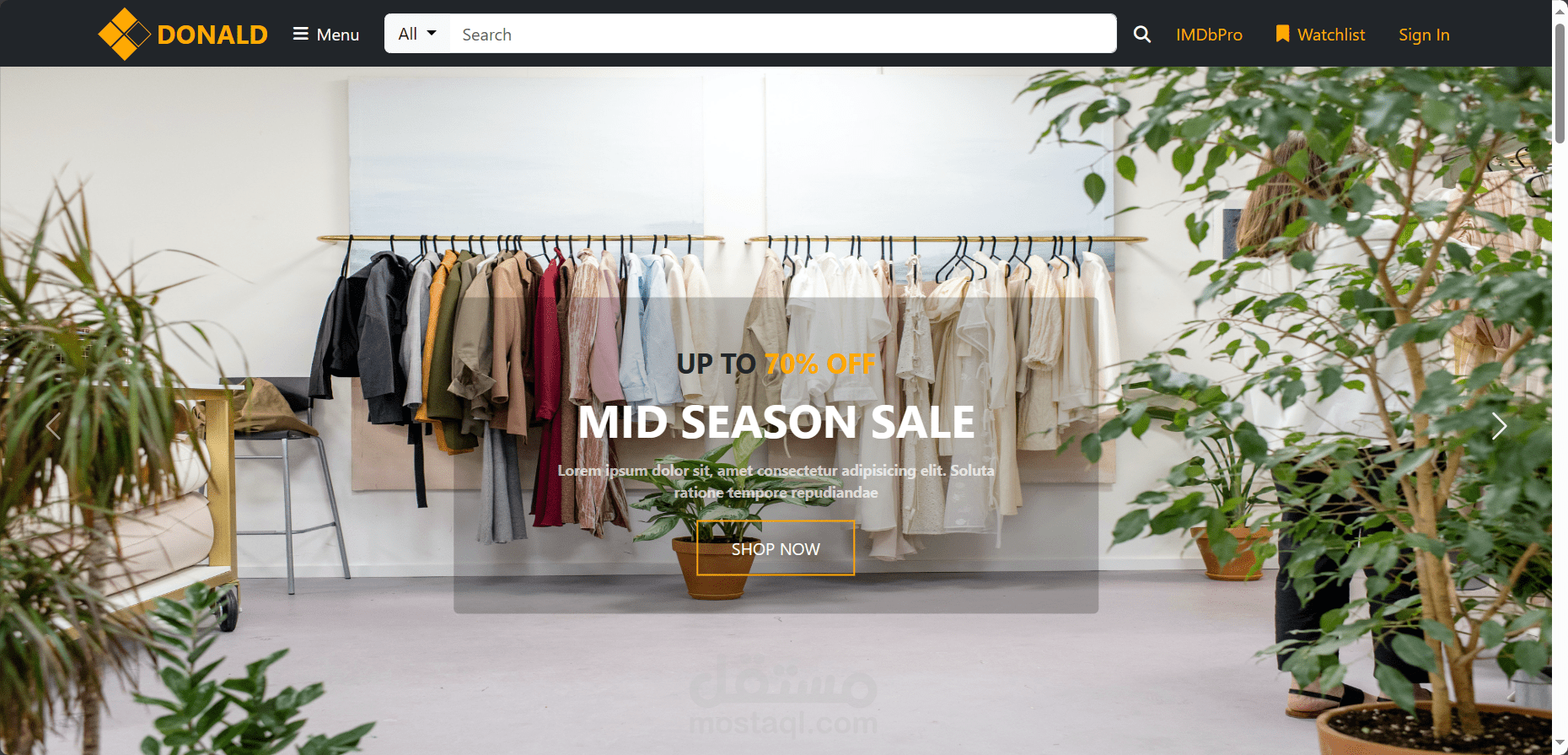 (Donald)A site for clothes and accessories