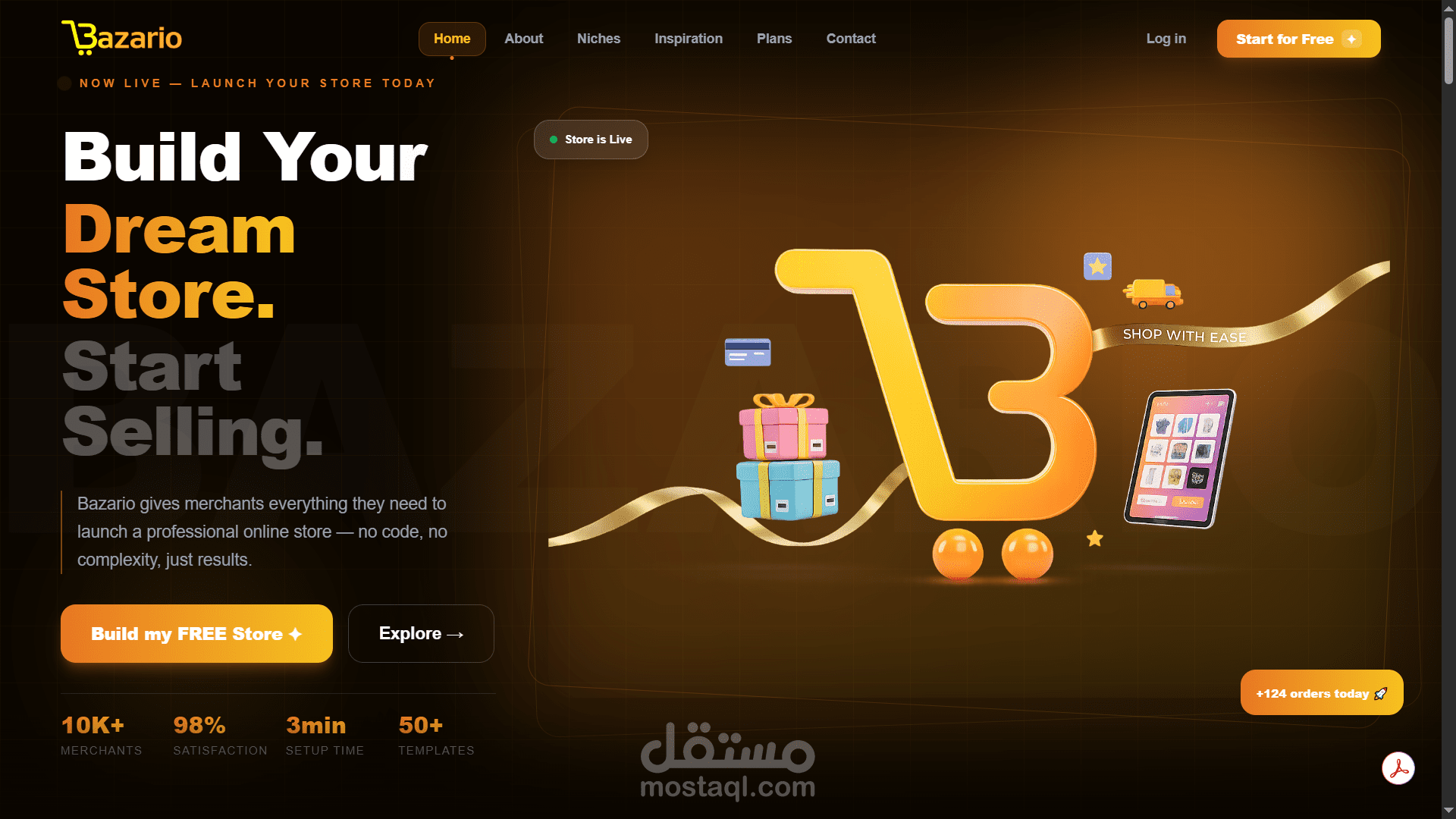 Bazario – منصة SaaS للتجارة الإلكترونية وإدارة المتاجر الرقمية