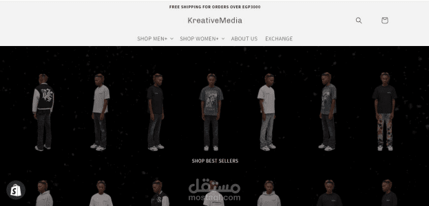 Shopify website for a clothing brand