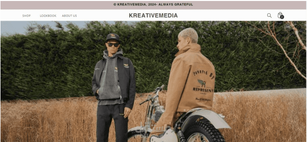 shopify website for a clothing brand