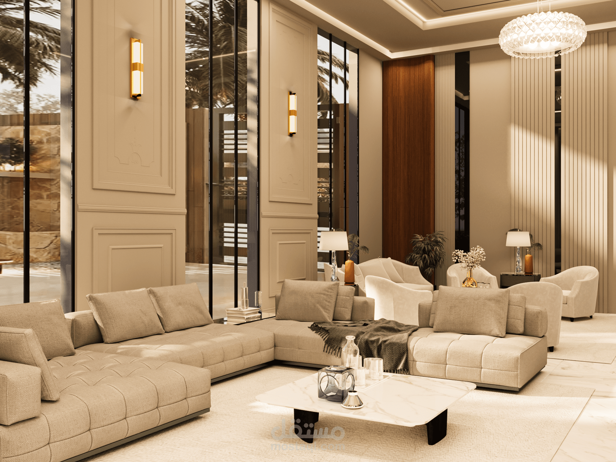 modern living and recption design