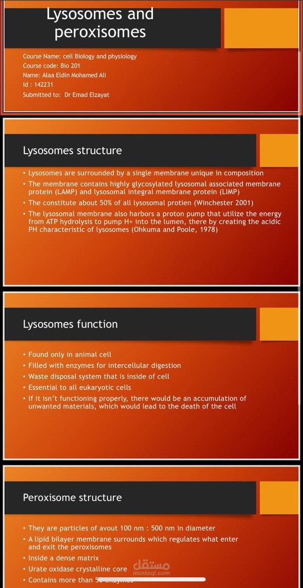 presentation of lysosomes