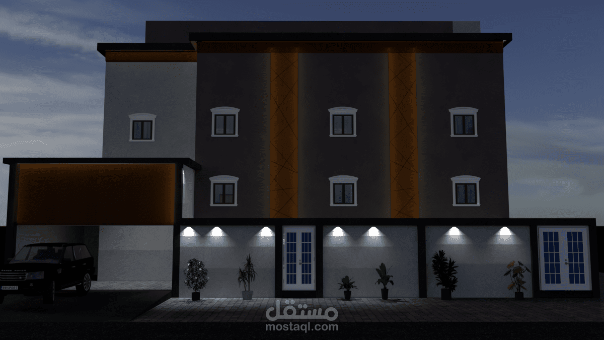 تصميم خارجي لعمارة سكنية
