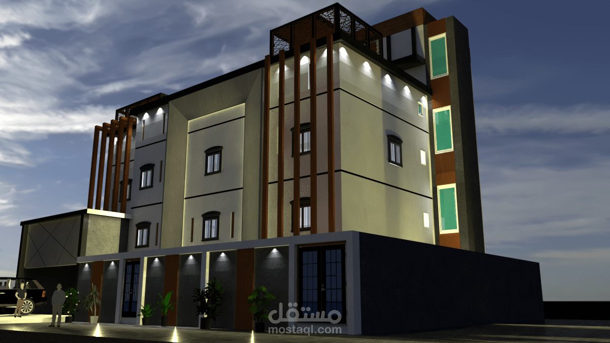 تصميم خارجي لعمارة سكنية