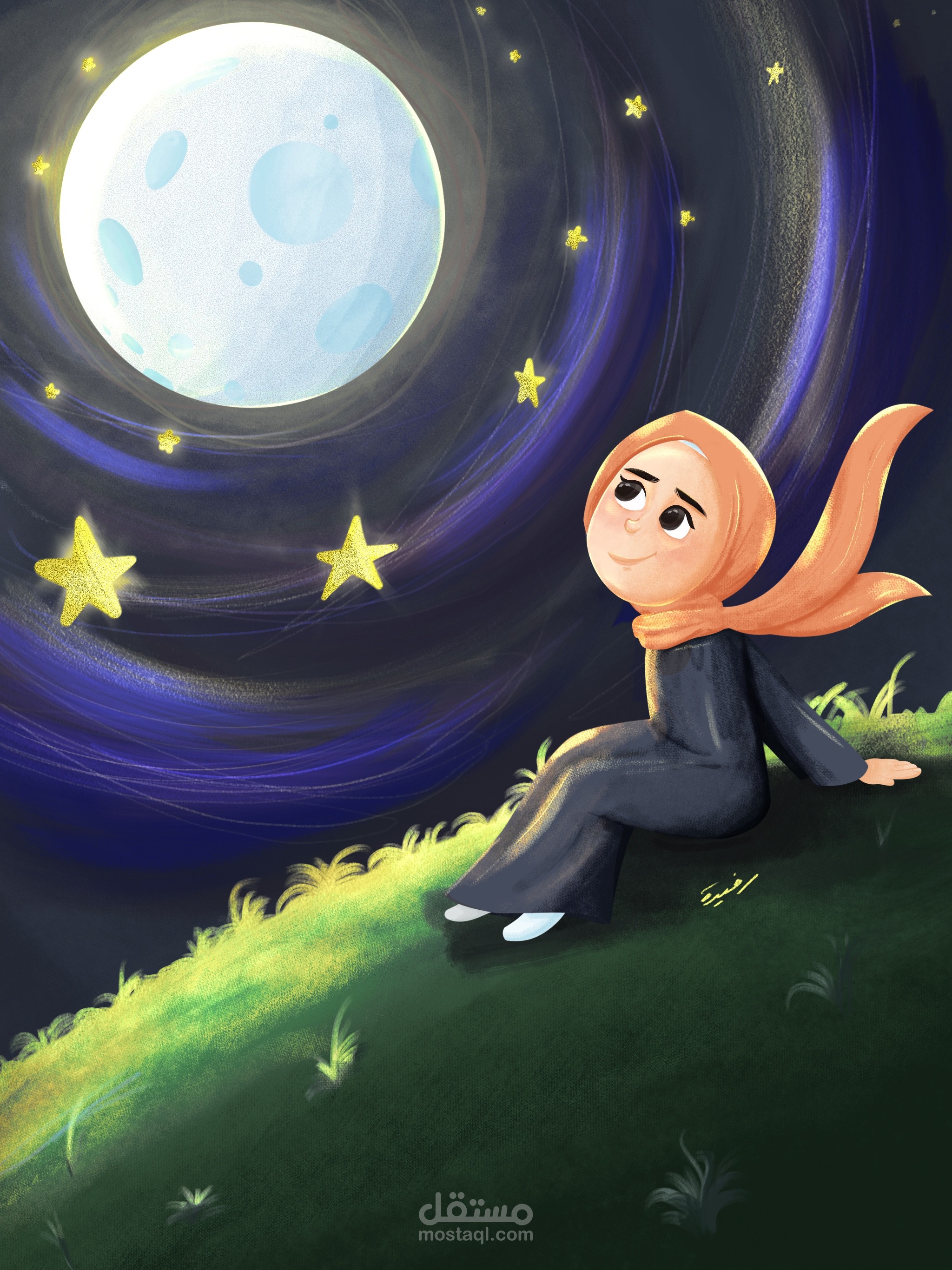 رسم رقمي مشاهد من قصص