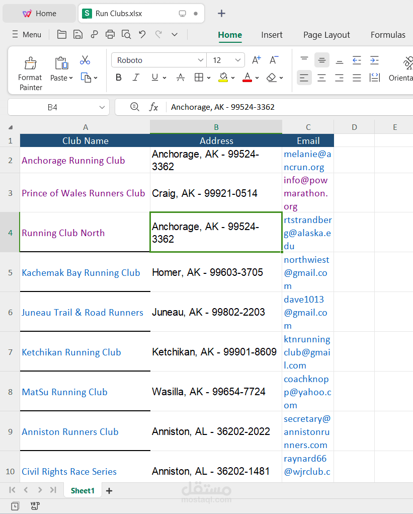 Run clubs lists in US