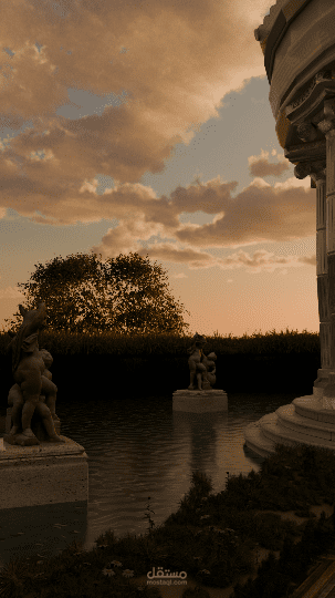 تصميم وسط ثلاثي الابعاد  لضريح الحب وفيديو كامل