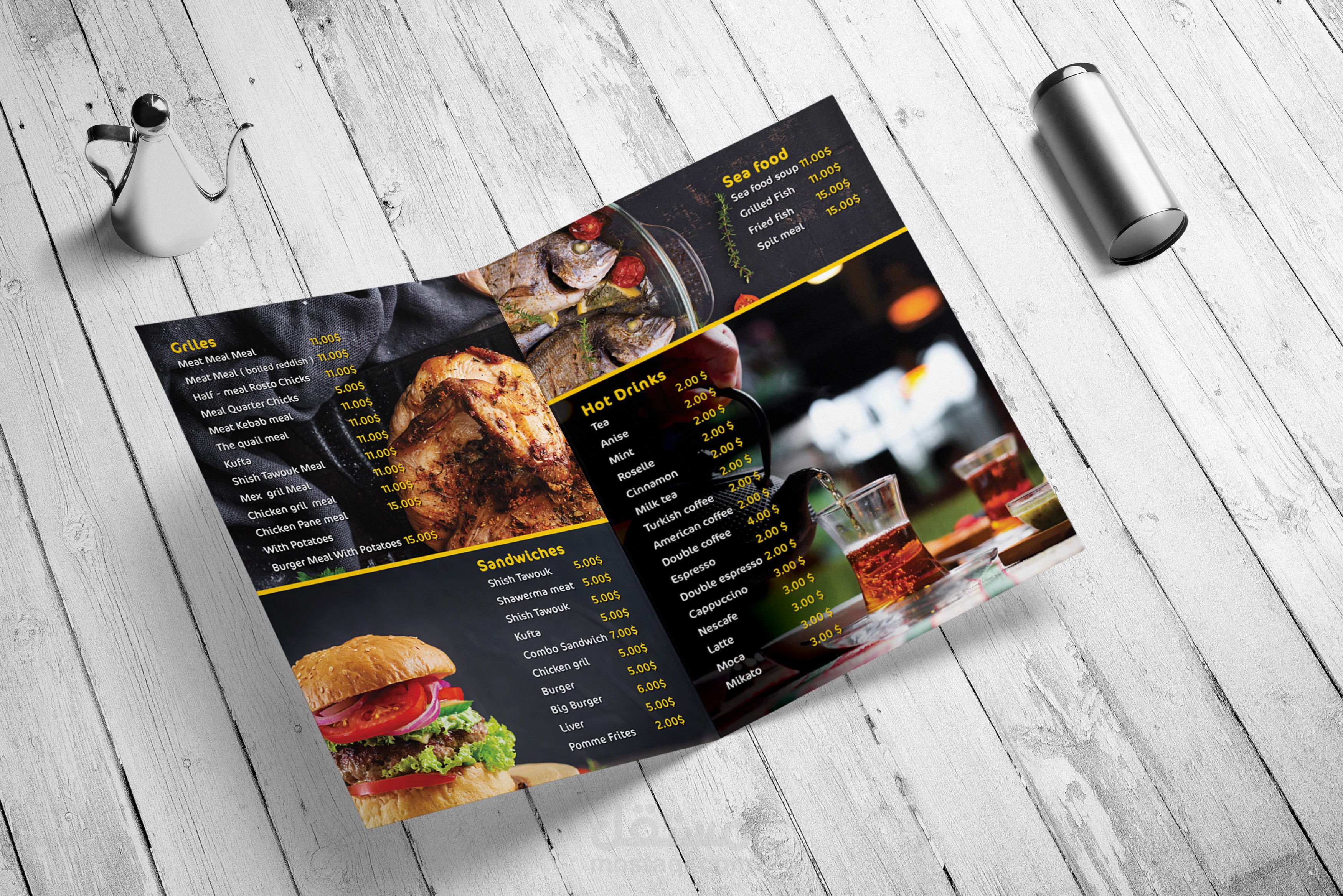 تصميم منيو (Bi-Fold)