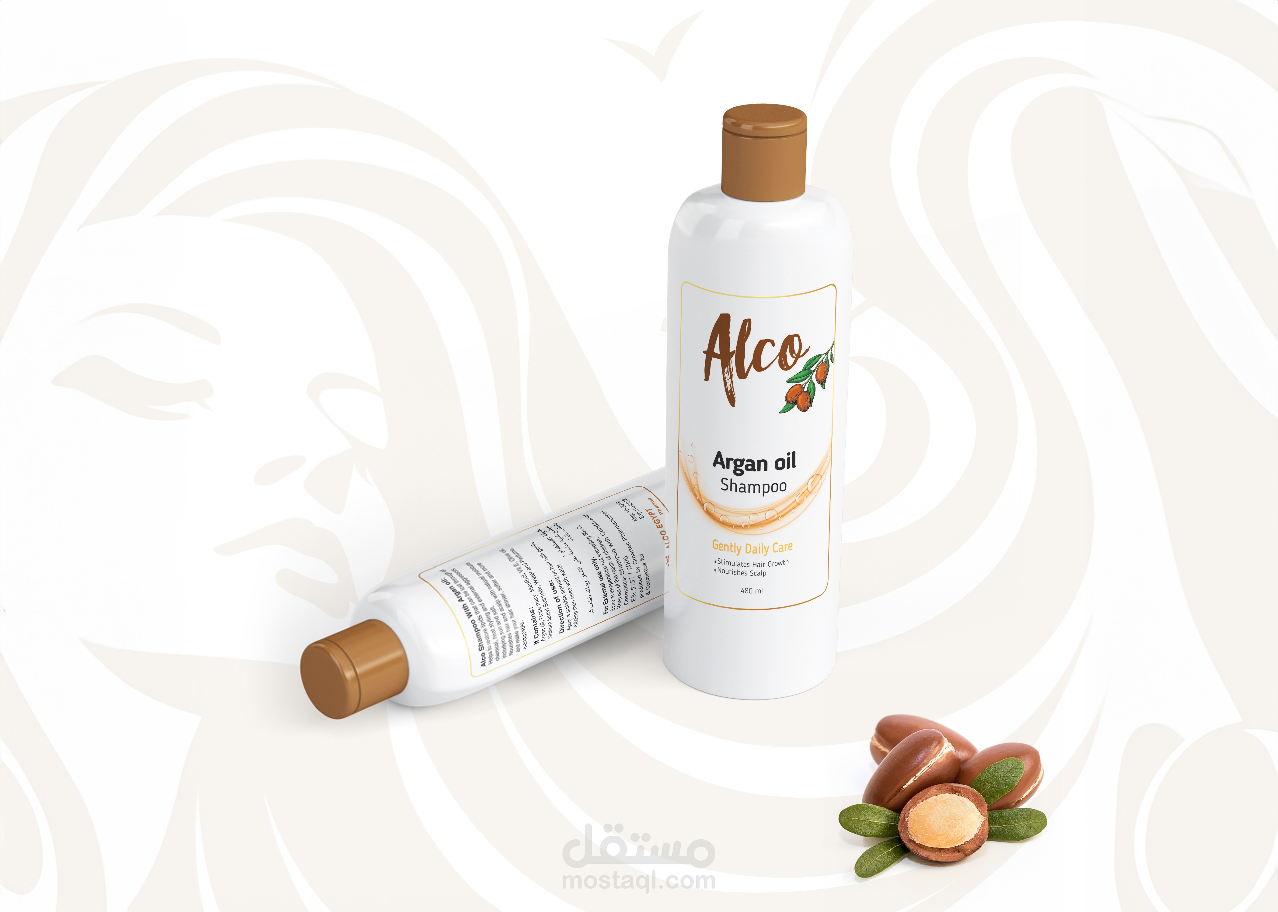 تصميم ملصق شامبو للشعر ( ليبل ) / Label product Hair Shampoo