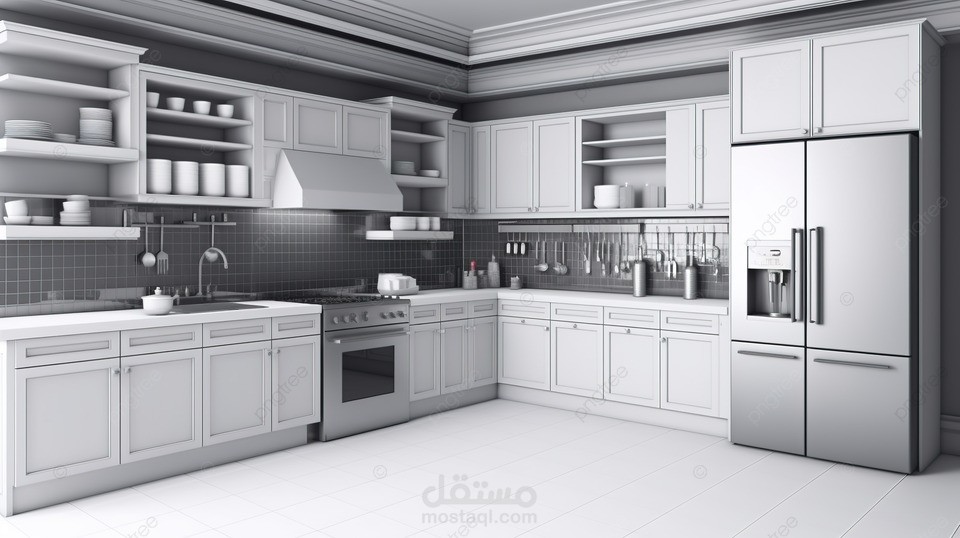 تصميم مطبخ ثلاثي الابعاد