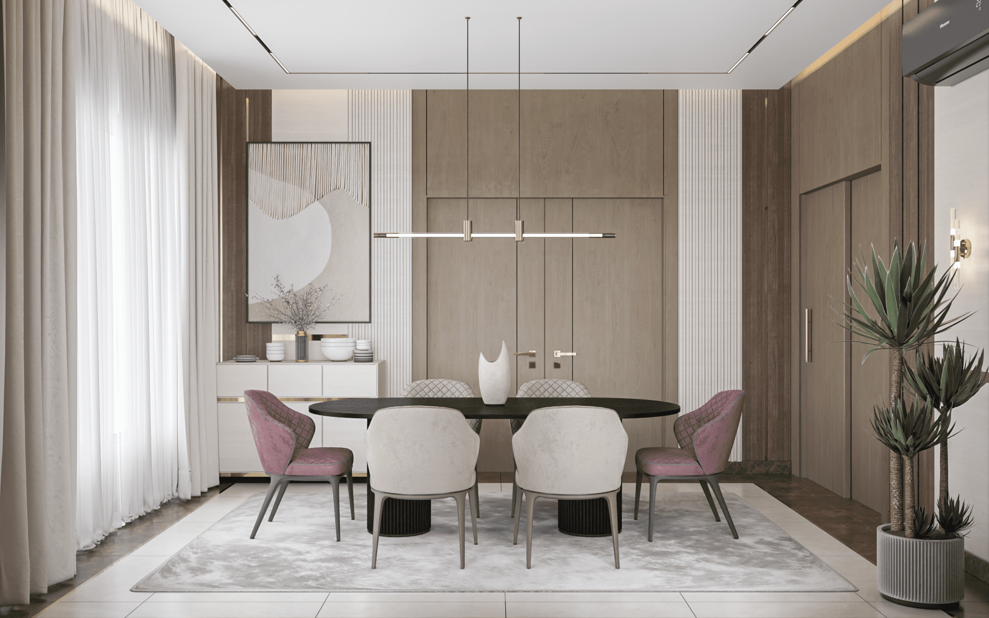 تصميم غرفة طعام بفيلا سكنية