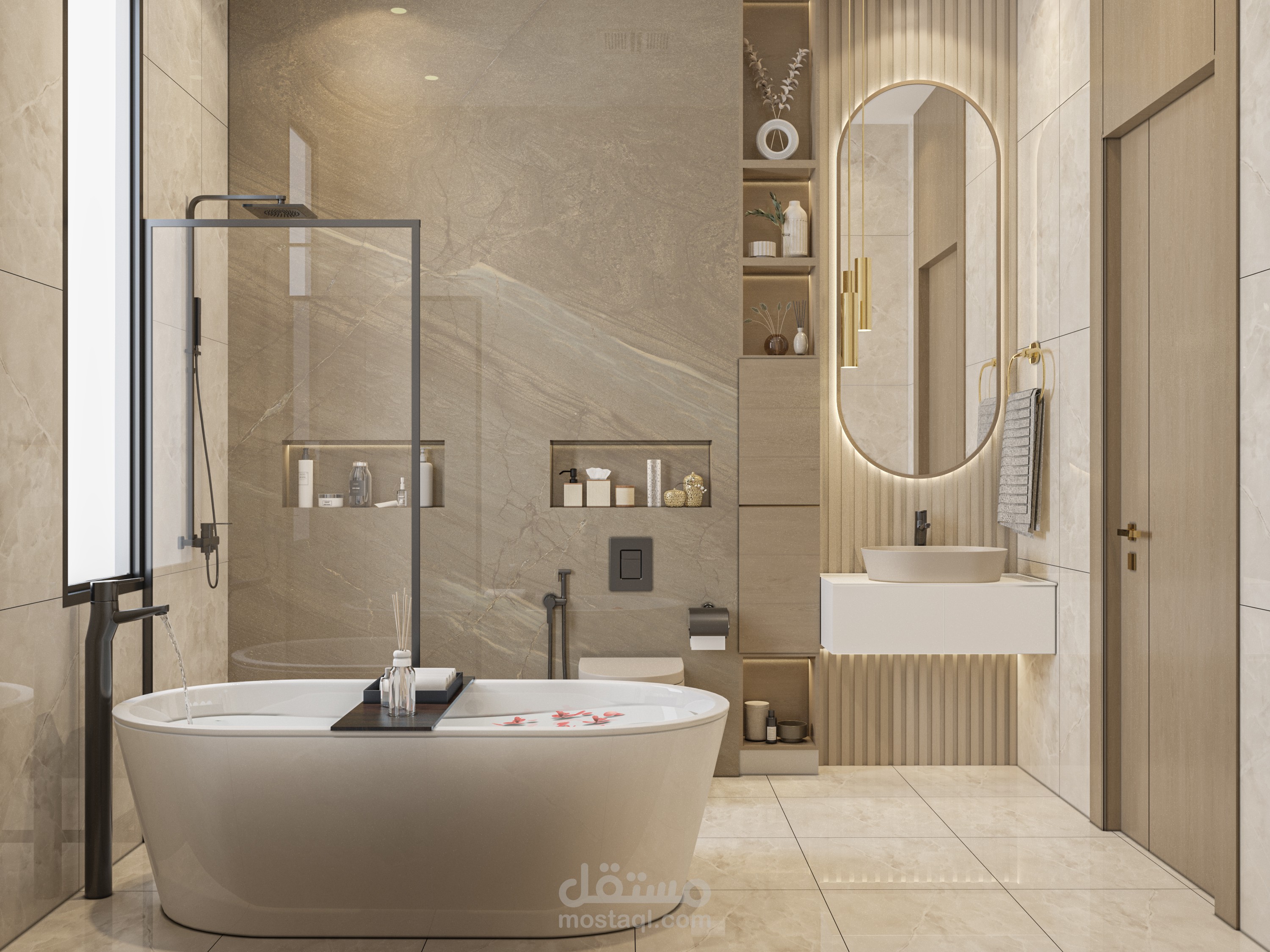 تصميم دورة مياه بفيلا سكنية