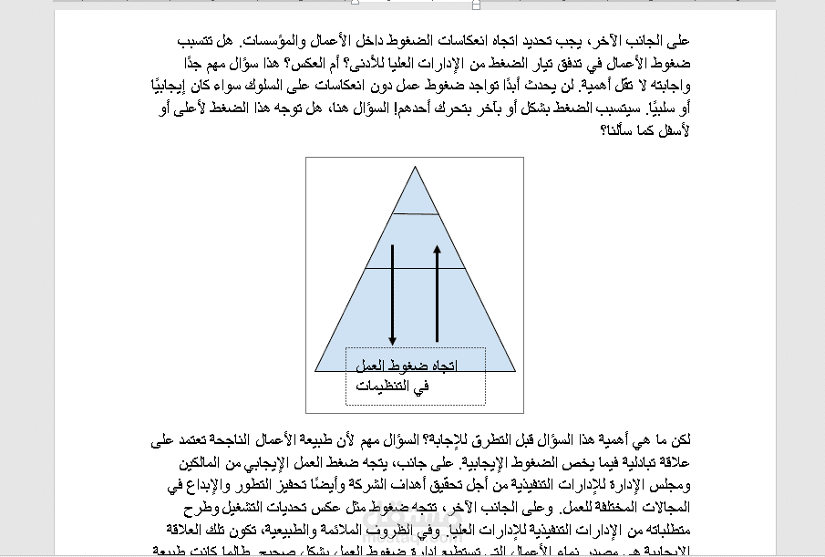 كتابة بحث علمي عن ضغوط العمل في منظمات الأعمال