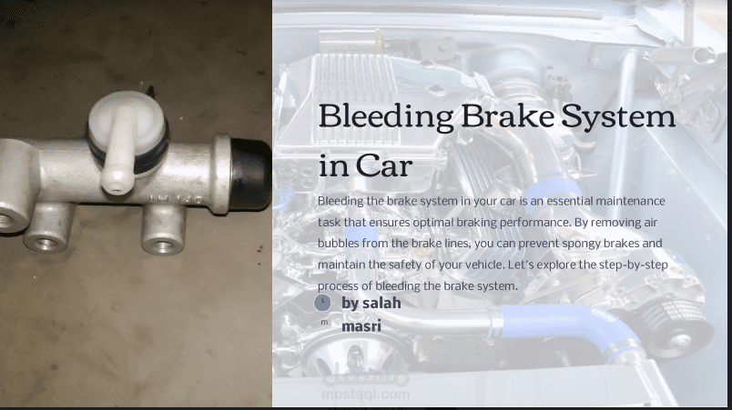 بوربوينت عن موضوع "filling cooling system and bleeding brake system"