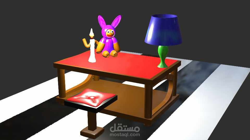 طاولة عليها بعض الاشياء