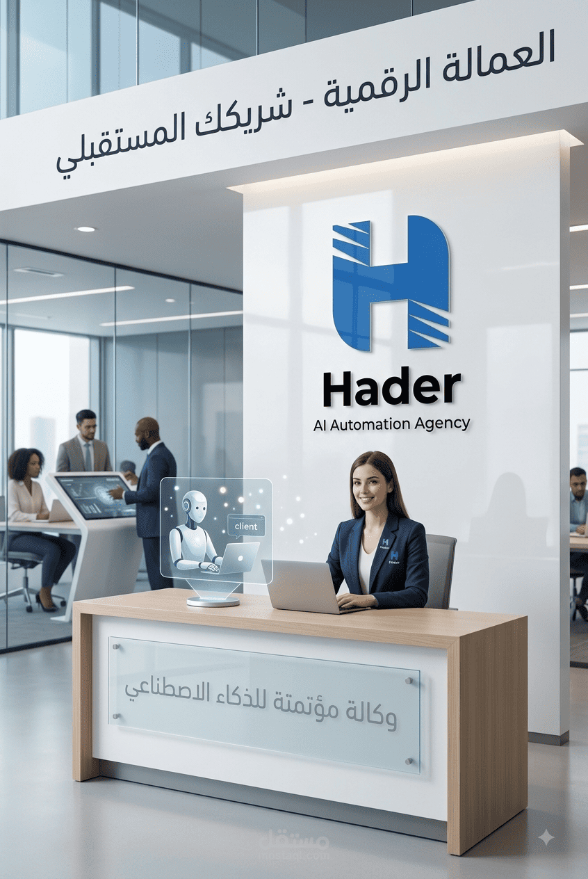 تصميم هوية وشعار إحترافي لشركة تقنية SaaS باسم (حاضر / Hader)