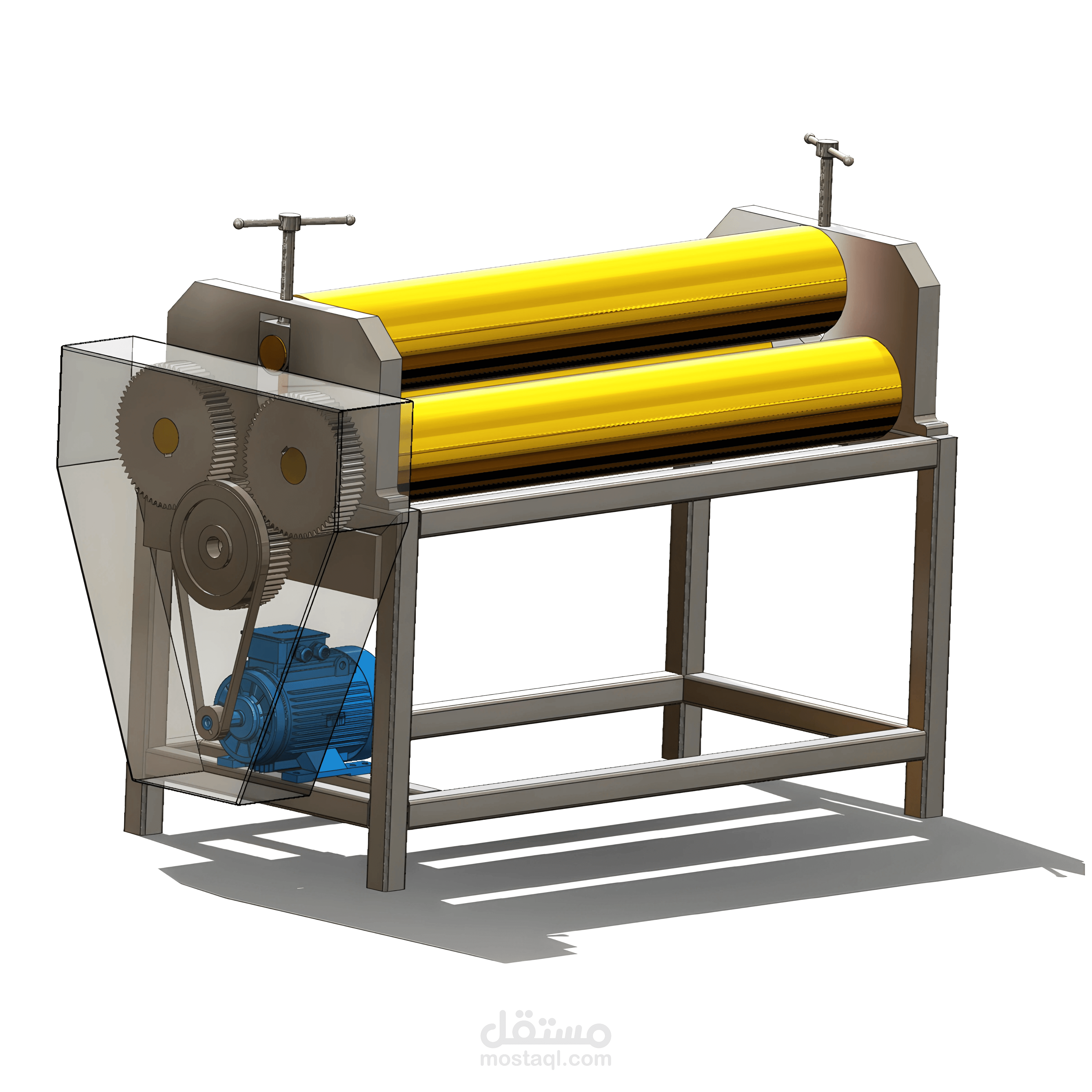 Roller Machine using Sheet Metal and Weldment tools in SolidWorks