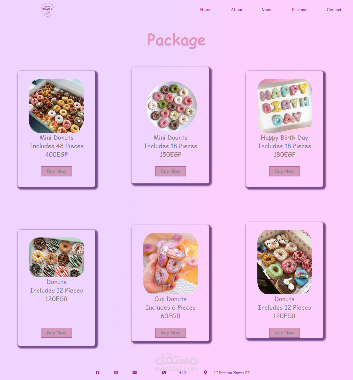 تصميم صفحة cards