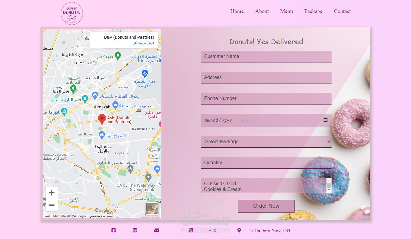 تصميم صفحة contact