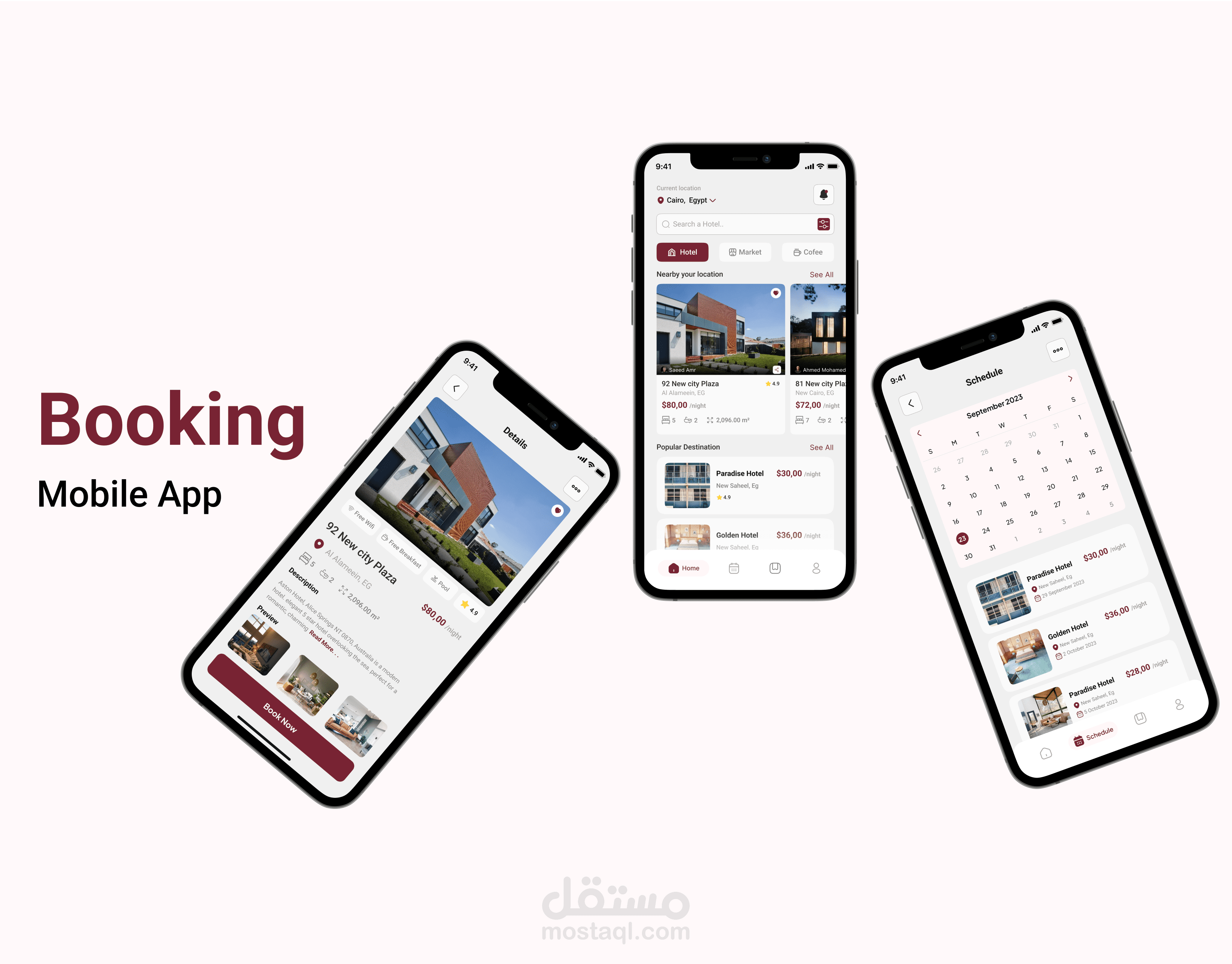 تطبيق شراء وايجار عقارات وغرف فندقية Booking Real Estate App