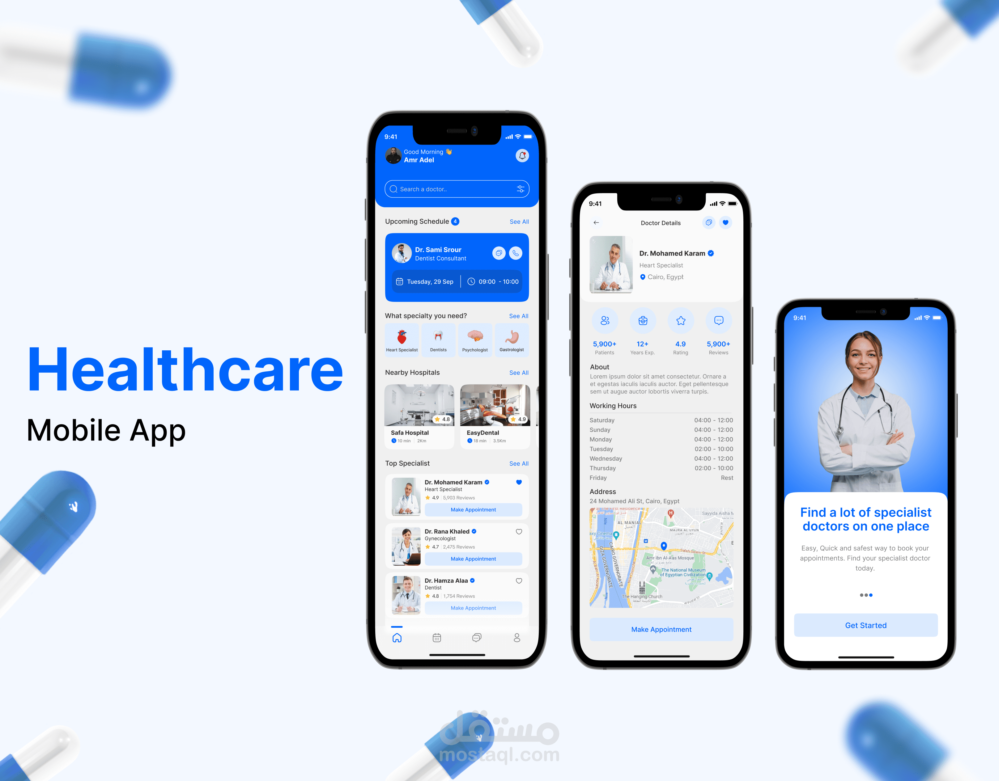 تطبيق موبايل لحجز موعد للكشف والمتابعة مع الاطباء Healthcare Mobile App