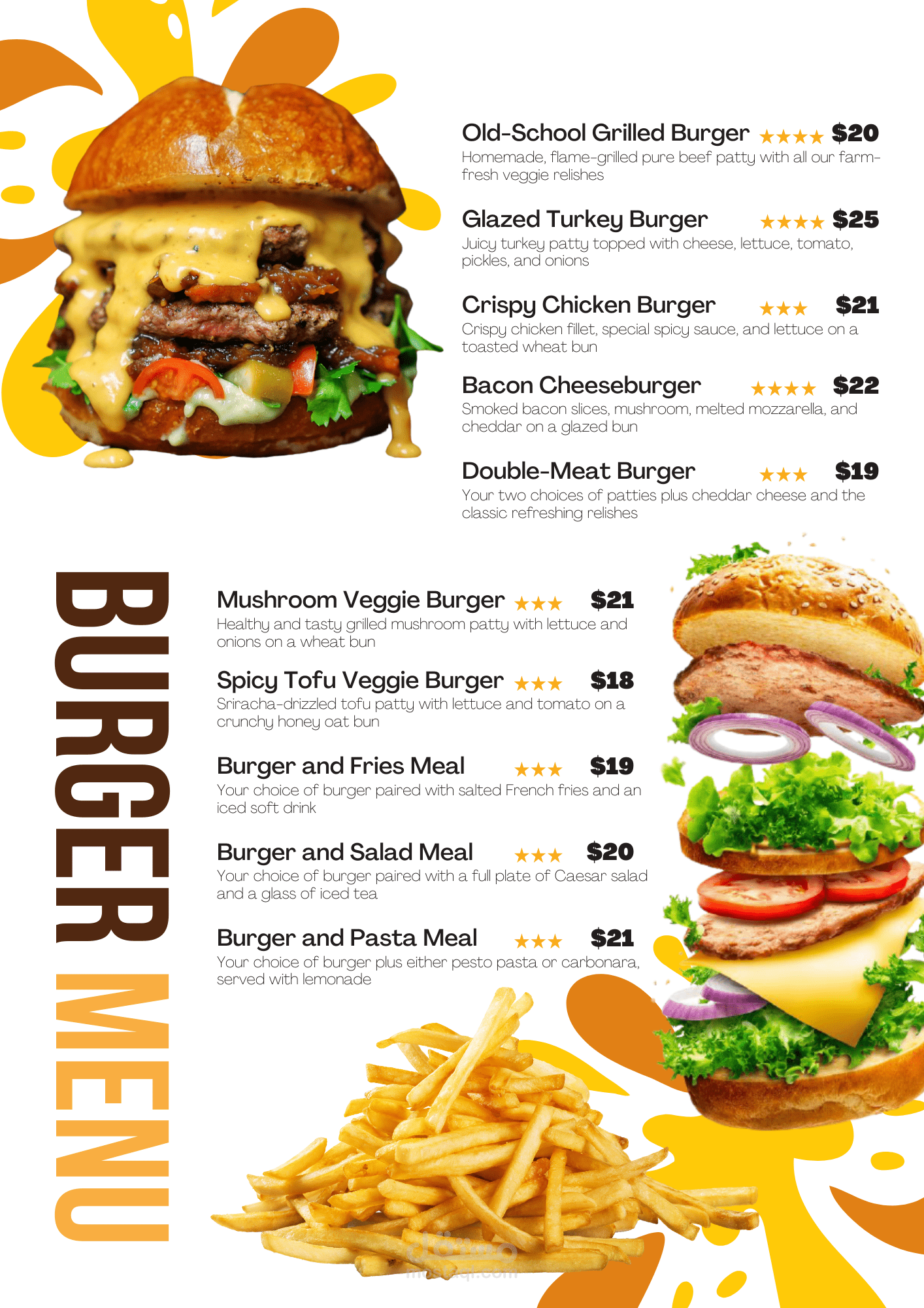 تصميم احترافي لشكل قالب منيو/ Menu