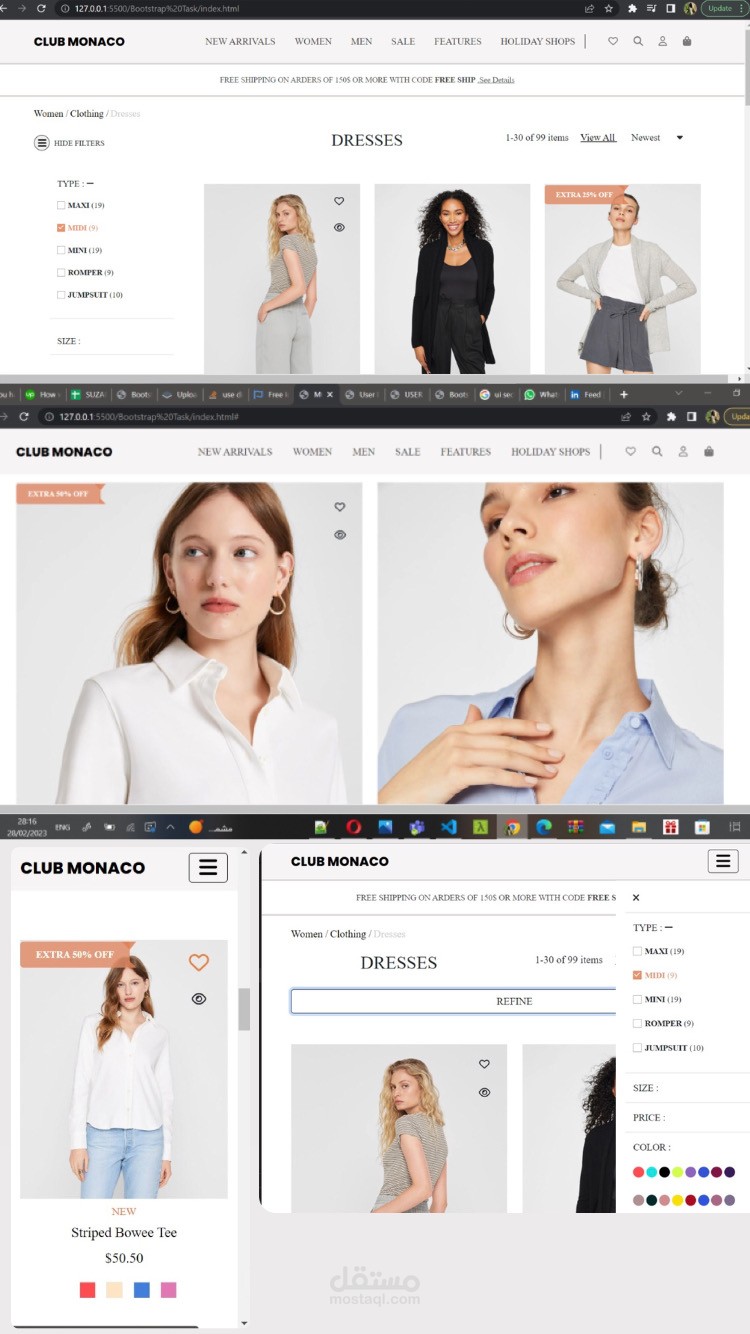 CLUB MONAKO ( online store) using bootstrap