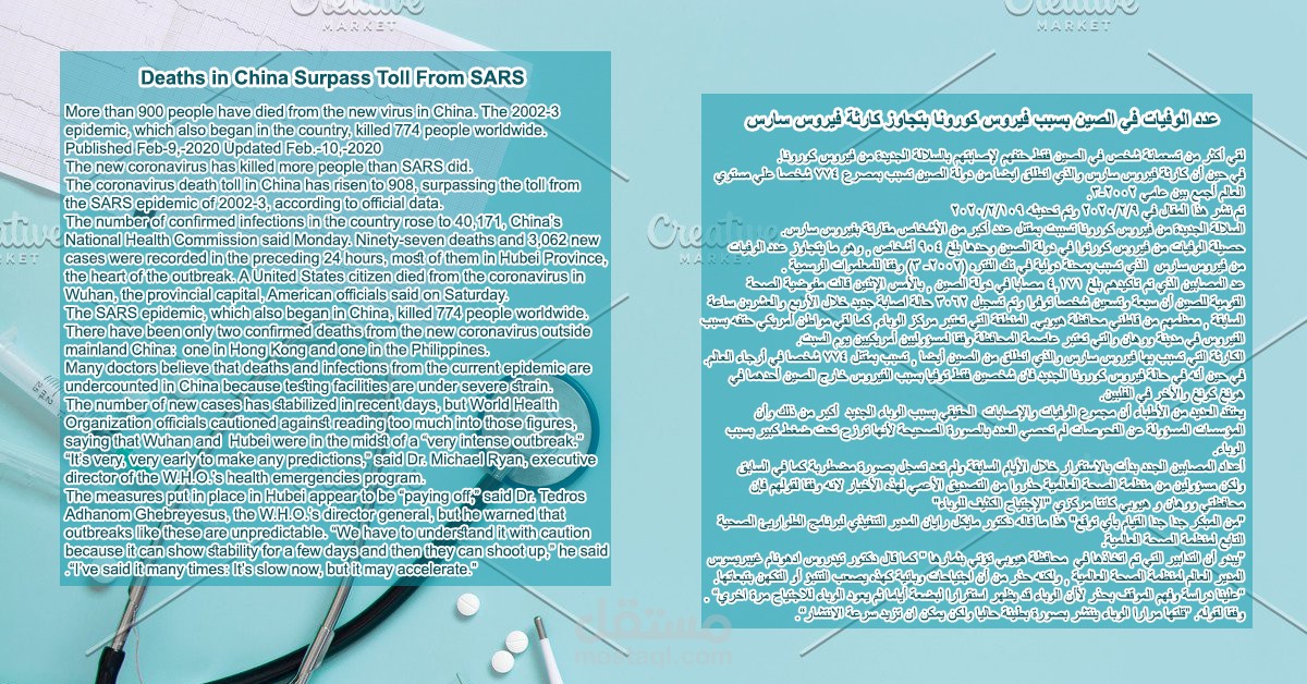 ترجمة مقال عن فيروس كورونا من الإنجليزية إلي العربية