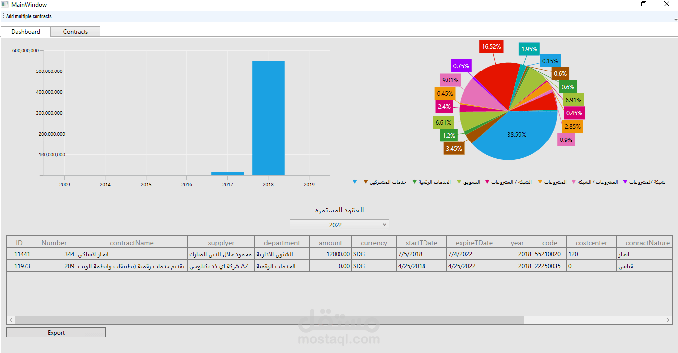 برنامج أرشفة عقود