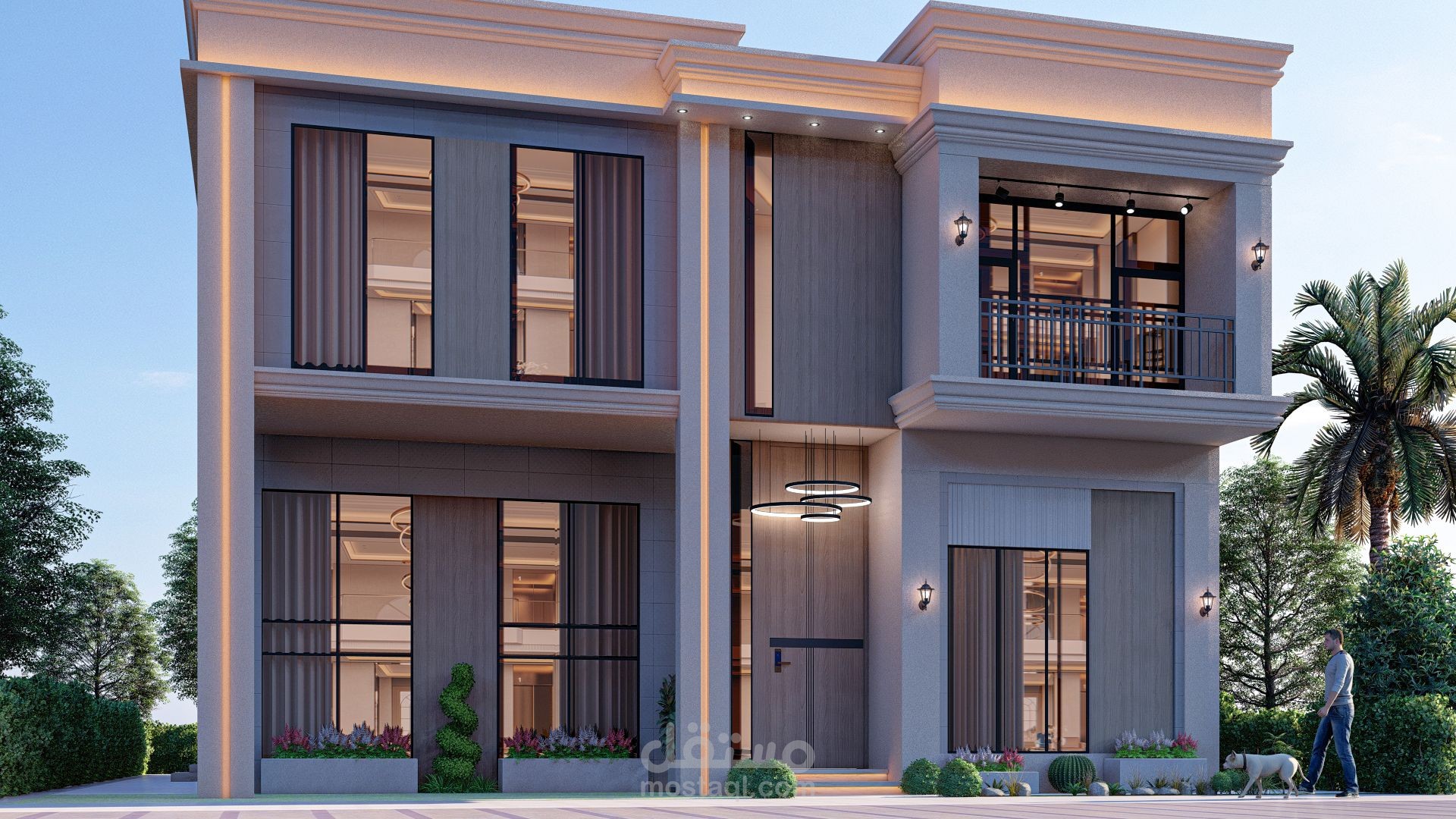 تصميم واجهه فيلا بما يناسب العميل واحتياجاته ( تم التصميم هذا العمل بمدينه الطائف )