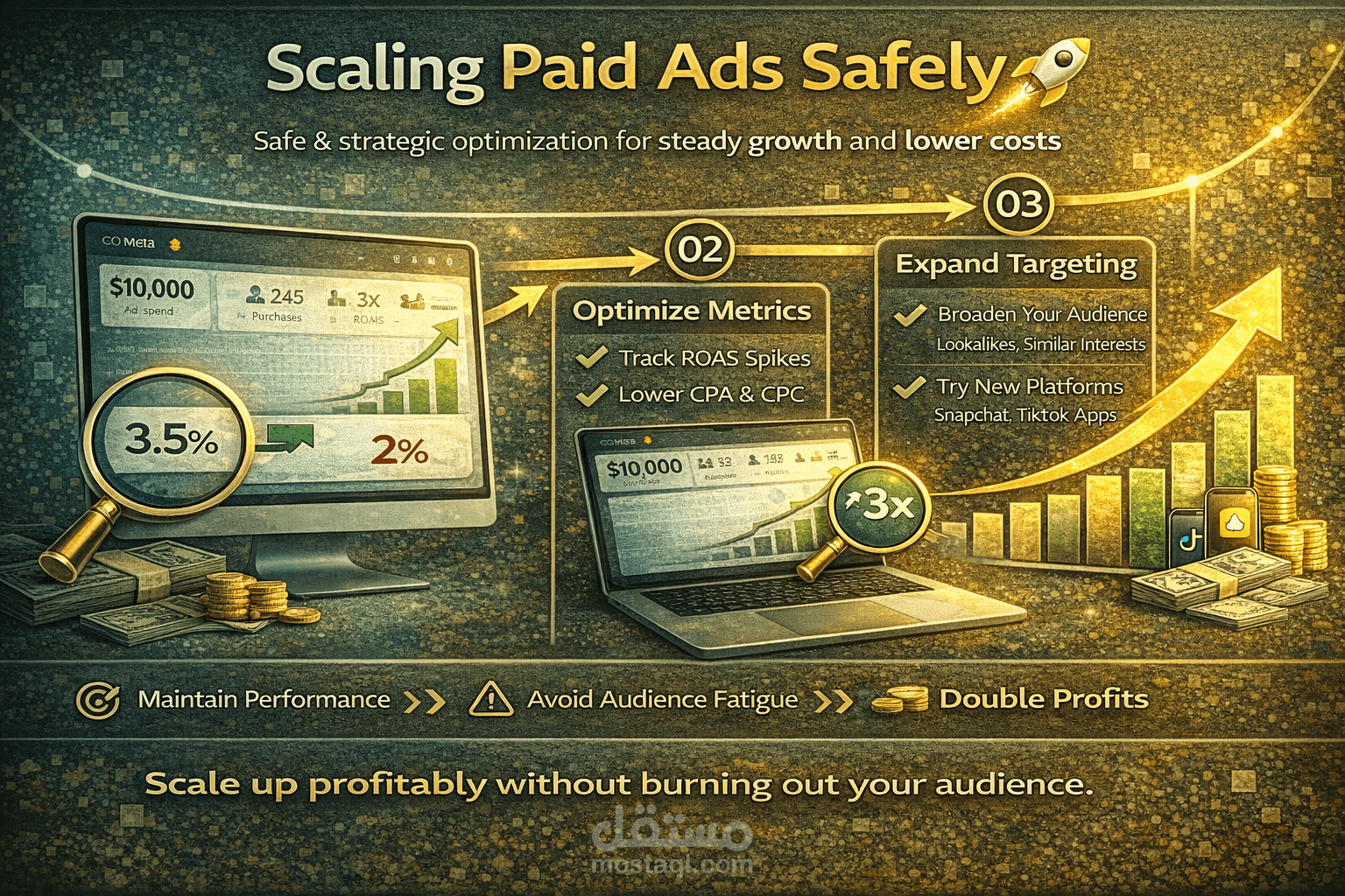 Scaling Paid Ads Safely | توسيع الحملات الإعلانية بدون خسارة الأداء
