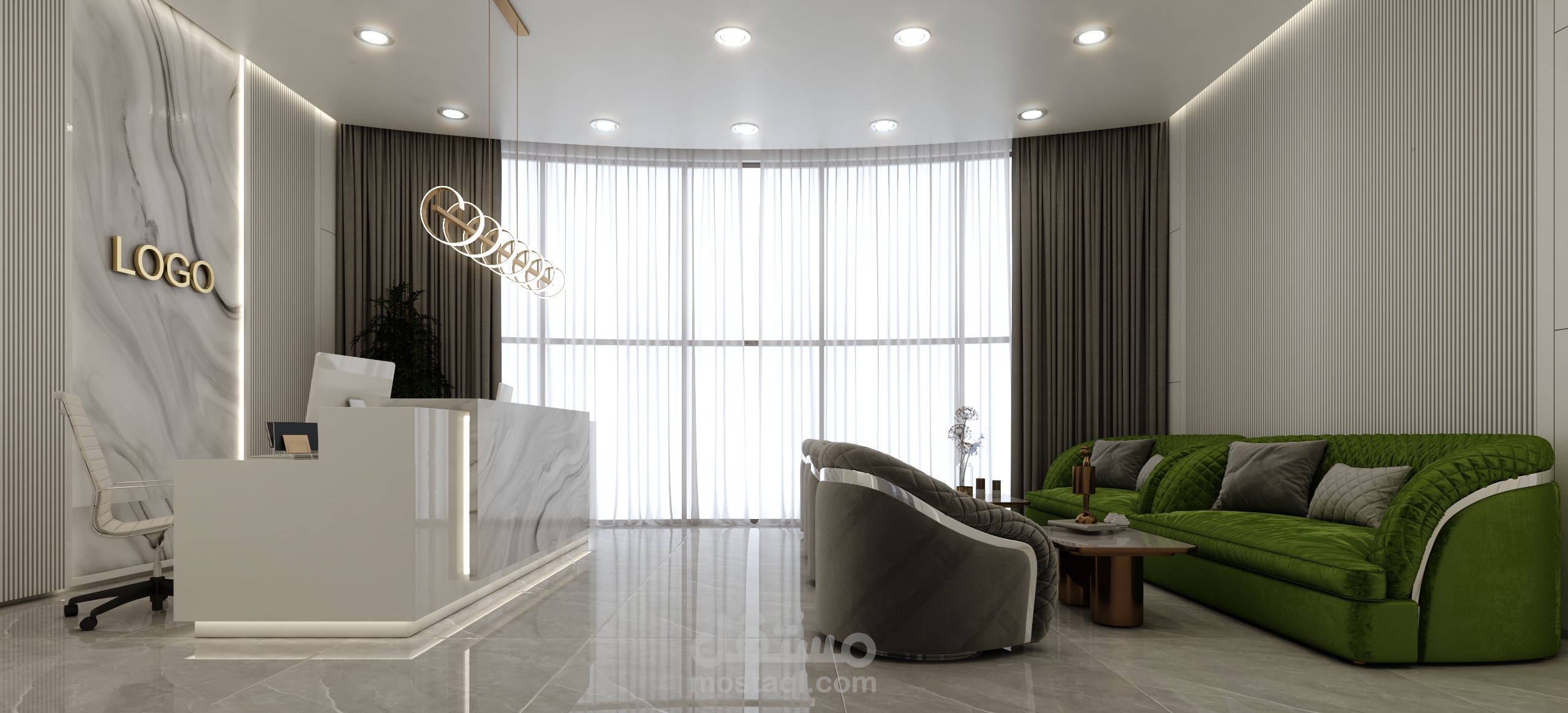 Minimalist Clinic Waiting Room _ Kuwait / AL - Salmeyah