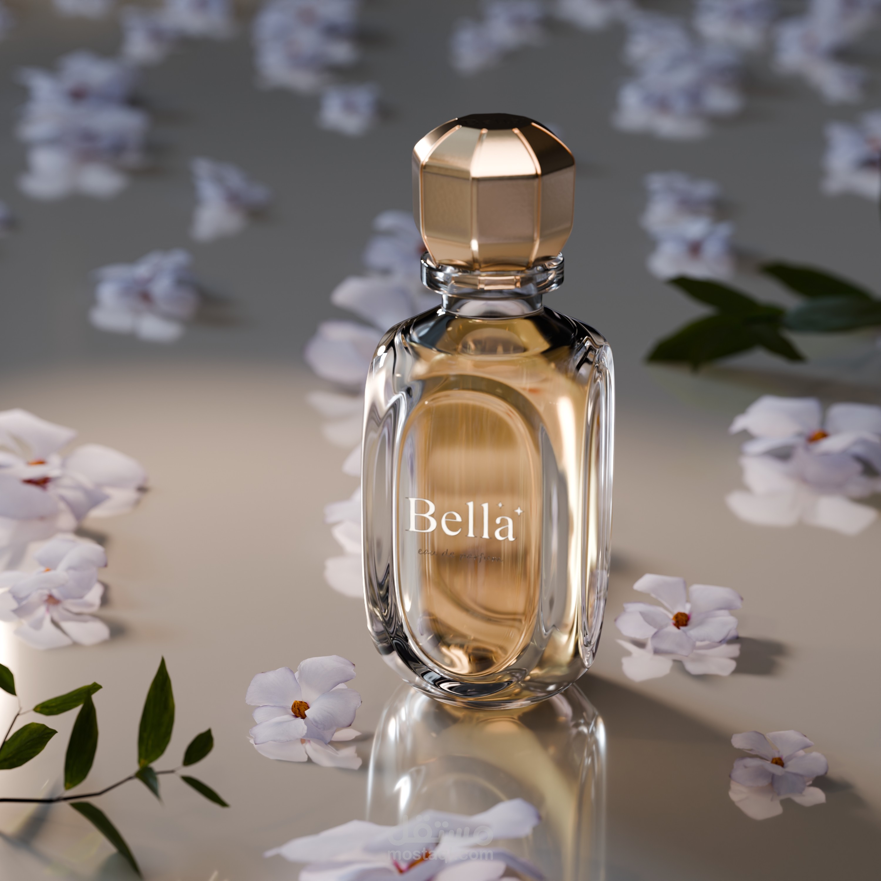 تصميم و تحريك 3D لزجاجة عطر