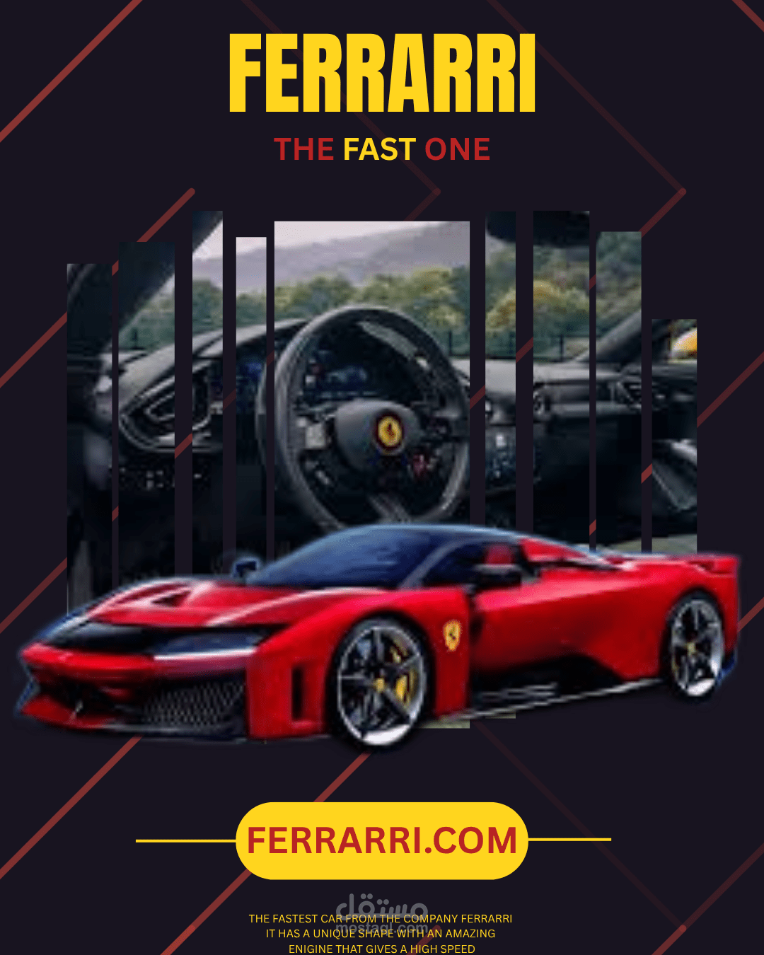 تصميم بوستر إعلاني واحترافي لسيارة فراري