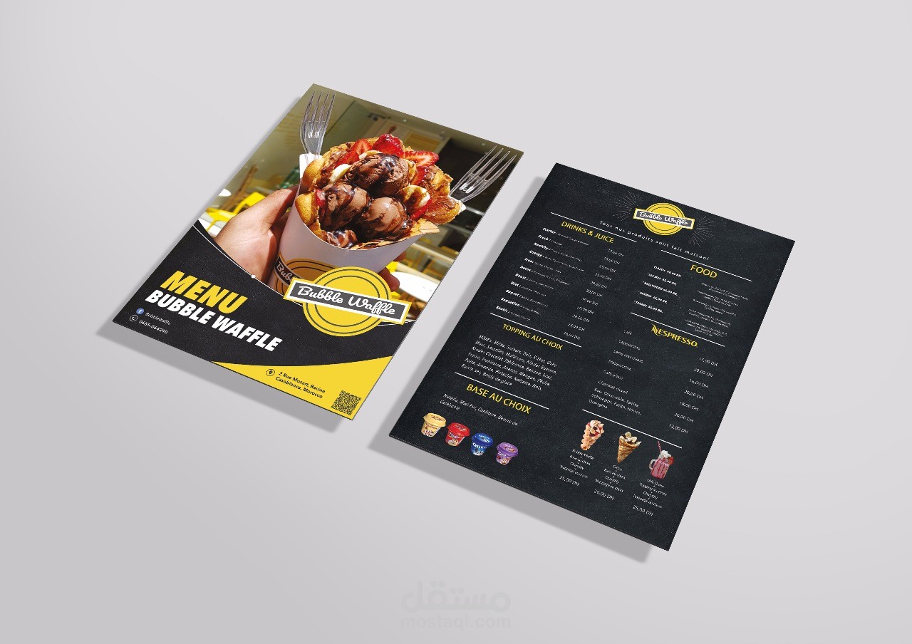 منيوا لمطعم Menu Bubble Waffle