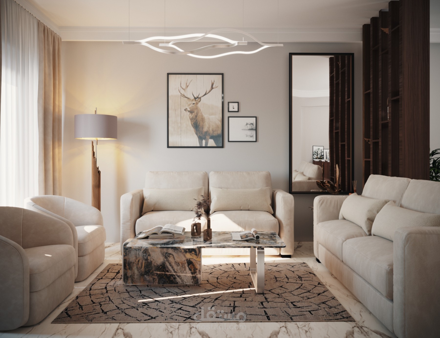 تصميم داخلي لشقه